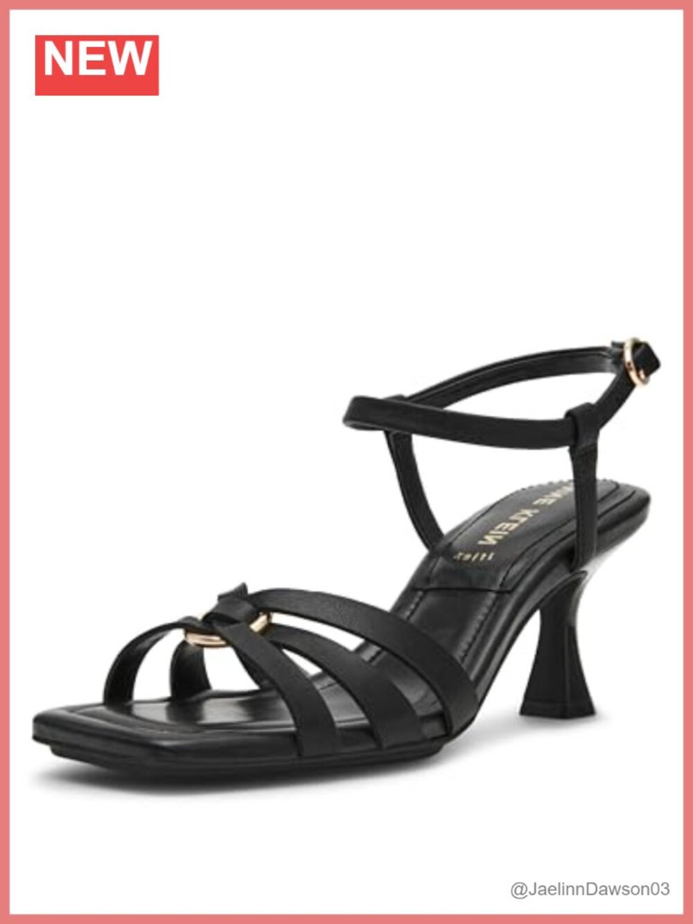 Anne Klein Jazlyn Heeled Sandals Women's PU Leather Ankle Strap Pumps
